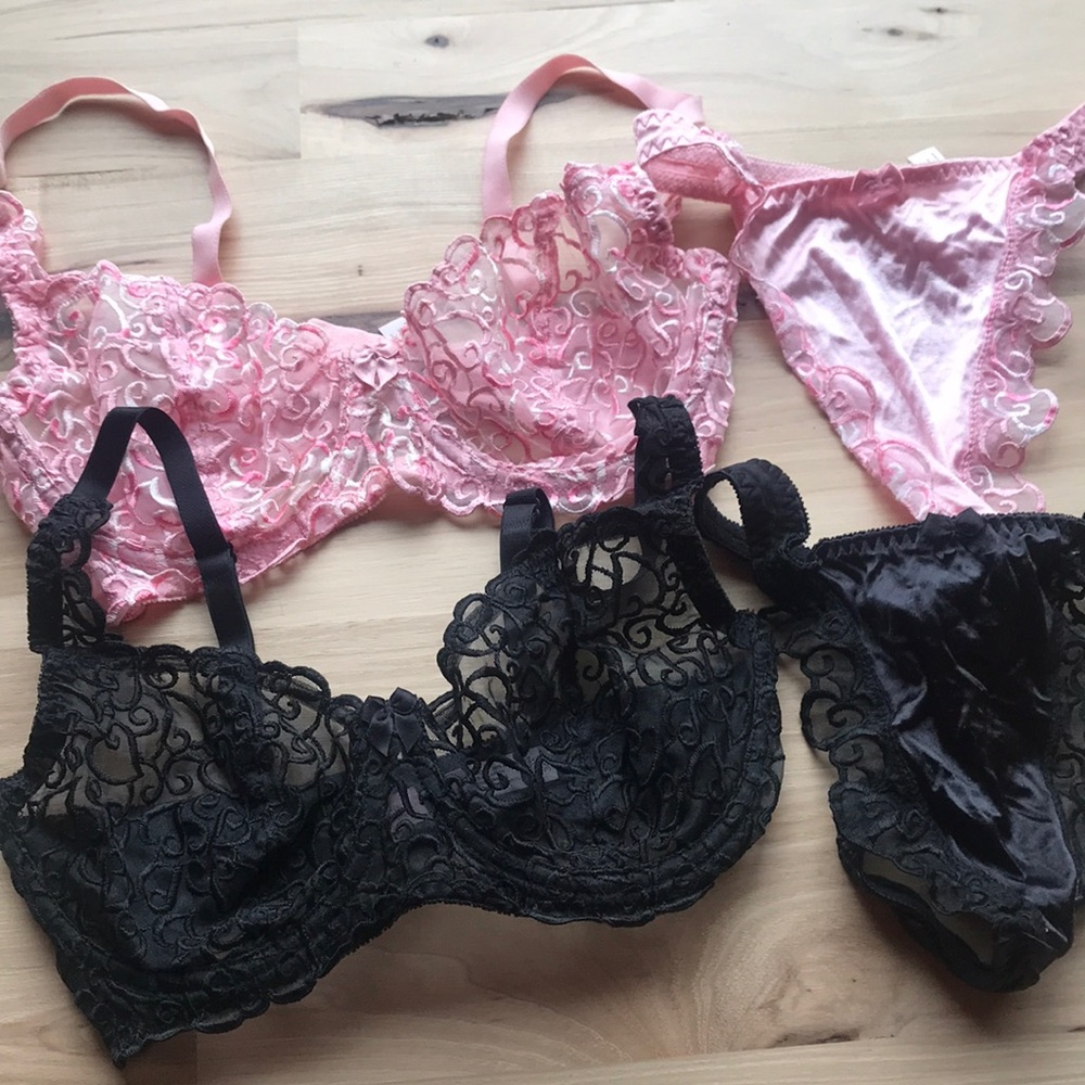 Two Victoria’s Secret bra/thong sets